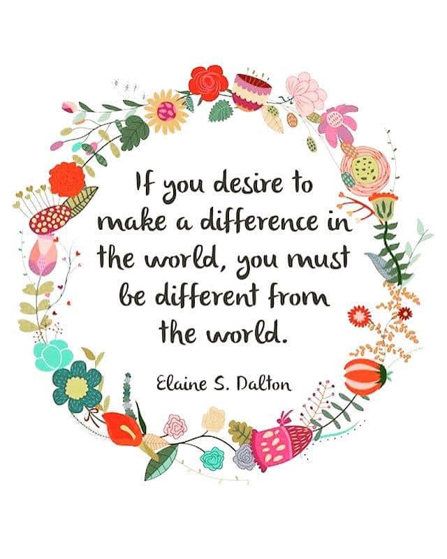 If you desire to make a difference in the world, you must be different from the world. Share the joy!