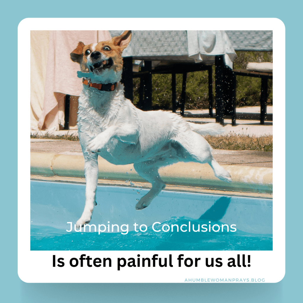 Jumping to conclusions is often painful for us all!